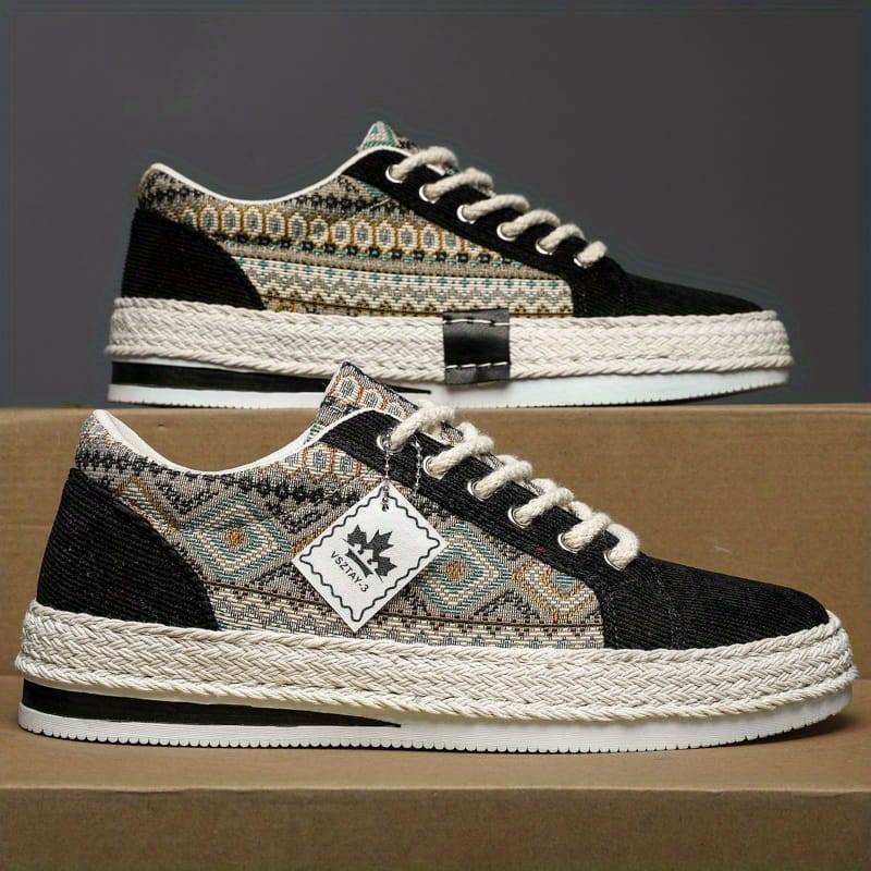 Men'S Breathable Casual Sneakers - Lightweight Summer Shoes with Lace-Up Closure, Non-Slip Rubber Sole - Beige/Black/Teal Colorway for Everyday, Office, Formal Events - All-Season Comfortable Walking Shoes, Office Footwear, Stylish Streetwear, Fabric Interior Lining, Durable Traction Footwear, Urban Fashion, Trendy Design, Comfortable Fit, Urban Commuters