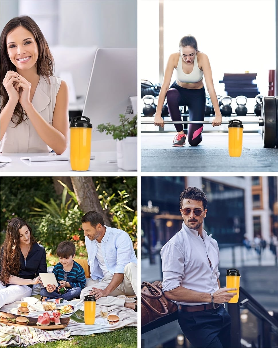 Juice Cup 12pcs Set, 350 Watts, Includes 1 Base, 2 Cutter Heads, 4 Cups of Different Sizes, 2 Cups Rings, 1 Tumbler Lid And Two Regular Cup Lids; Bpa-Free, Press Technology Operation, Suitable for Grinding, Mixing, Juice, Milkshake Making And Ice