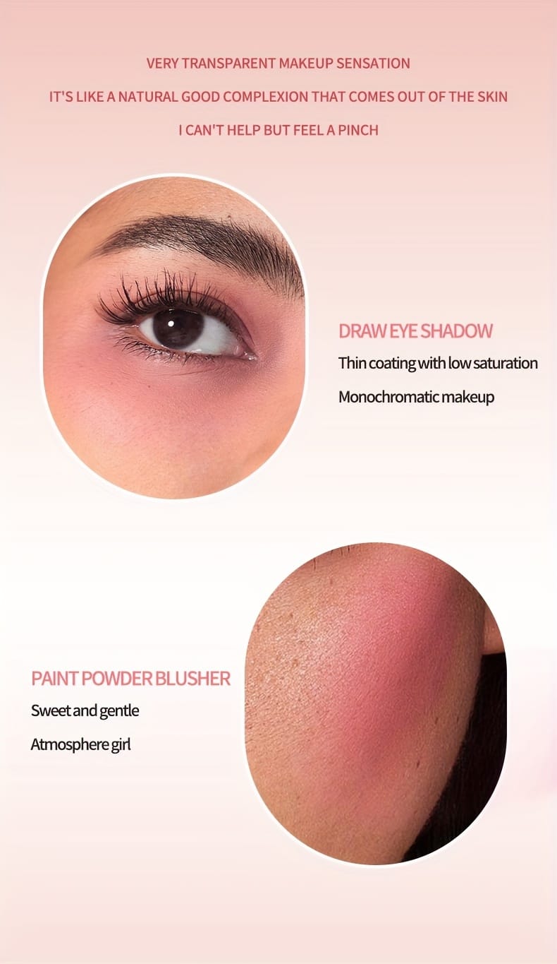 6-Shade Matte Blush Powder - Waterproof, Brightens All Skin Tones, Flawless Finish for a Radiant Look