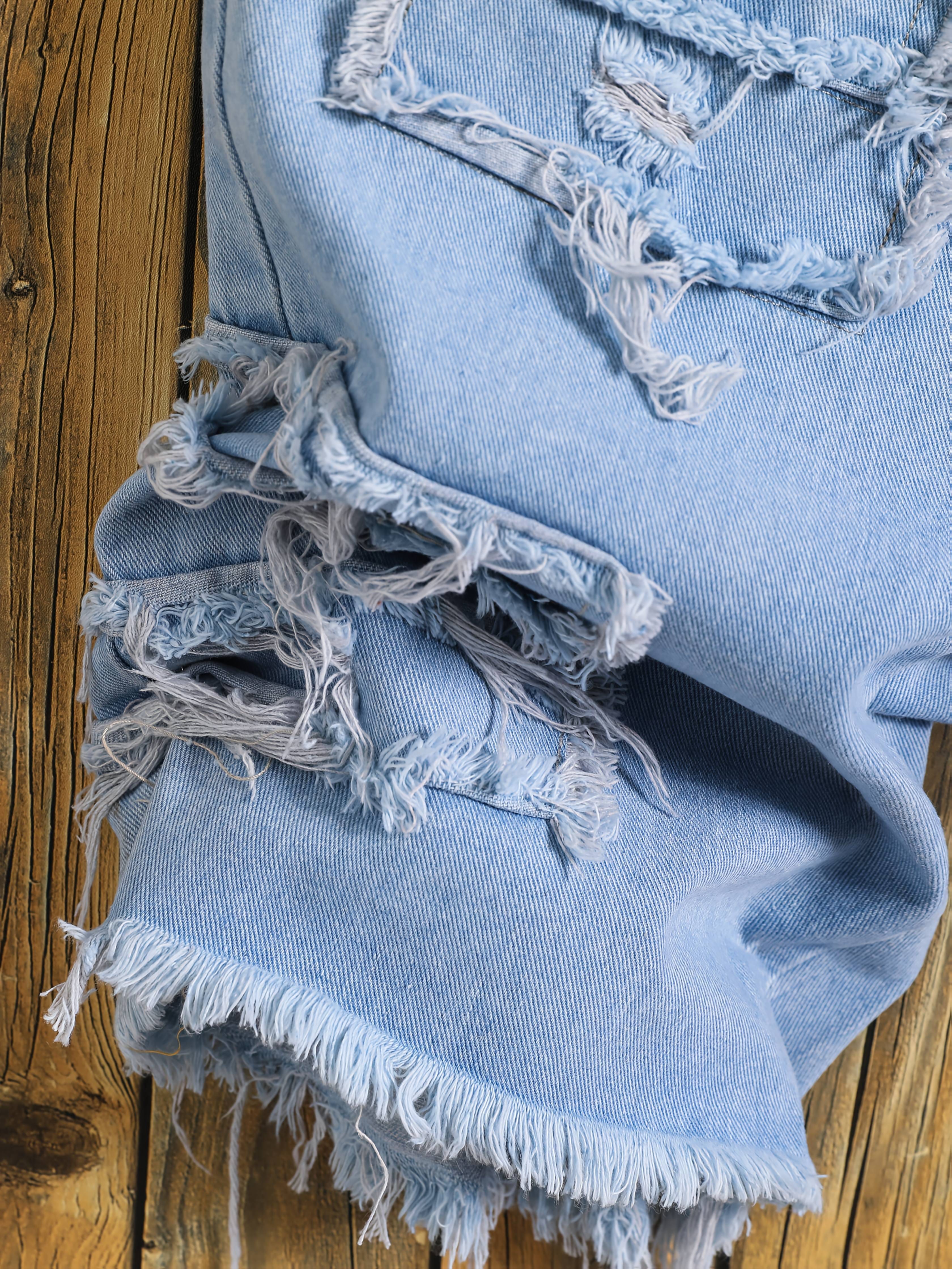 Men'S Summer Street Style Denim Shorts - Non-Stretch, Regular Fit with Trendy Patchwork Design, Casual Casual Attire, Casual Attire|Trendy Denim Shorts|Nonstretch Fabric