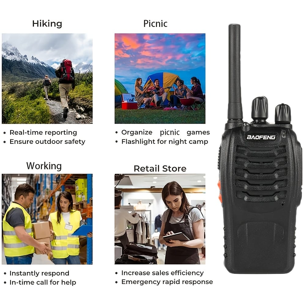 2pcs Handheld Two-Way Radio for Adults, with LED Indicators And Integrated Antenna, Ideal for Hiking, Biking, And Climbing