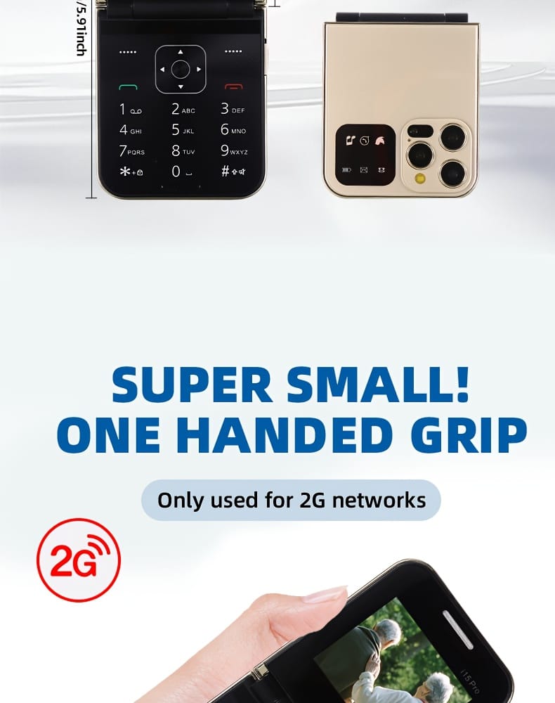New 2G Foldable Phone Dual SIM Dual Standby, Call, SMS, Music