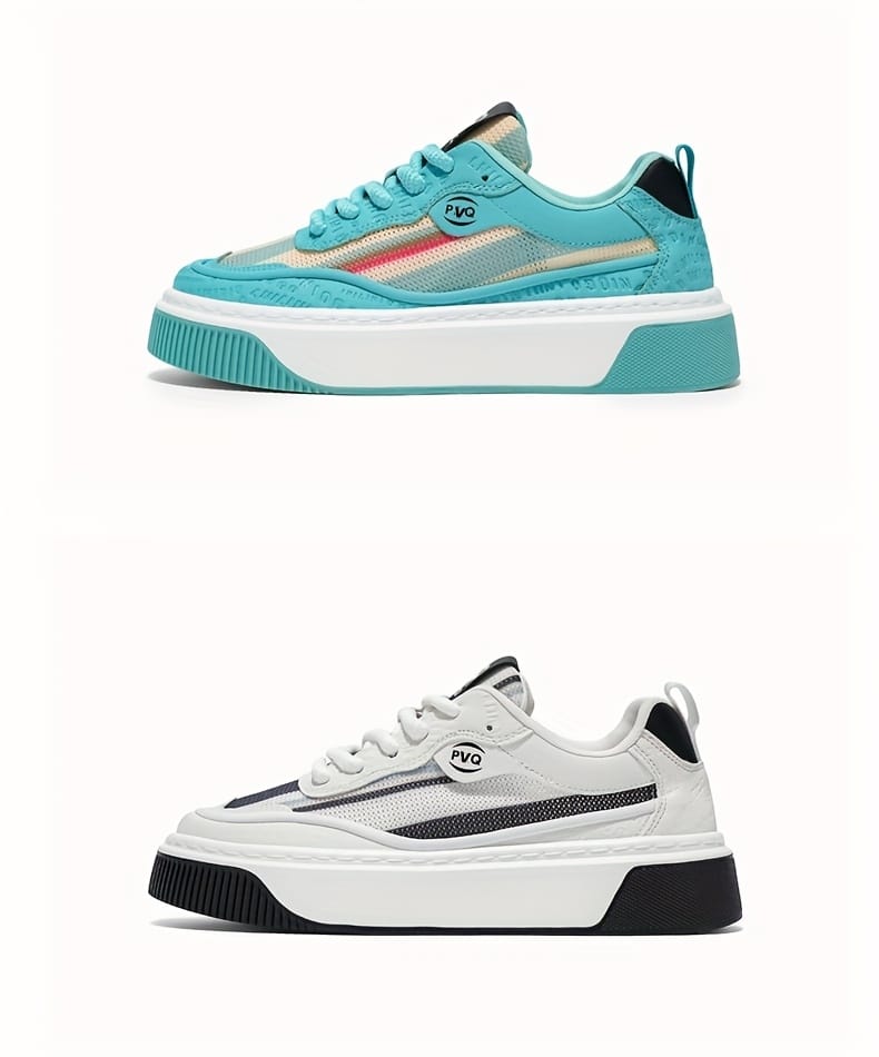 Men'S Low-Top Casual Sneakers - White with Colorful Stripes, Breathable Fabric Lining & Cushioned PVC Sole, Comfortable Round Toe for All-Season Outdoor, Daily Wear & Light Sports, Stylish Sporty Design, Laceup Shoes, Durable Footwear