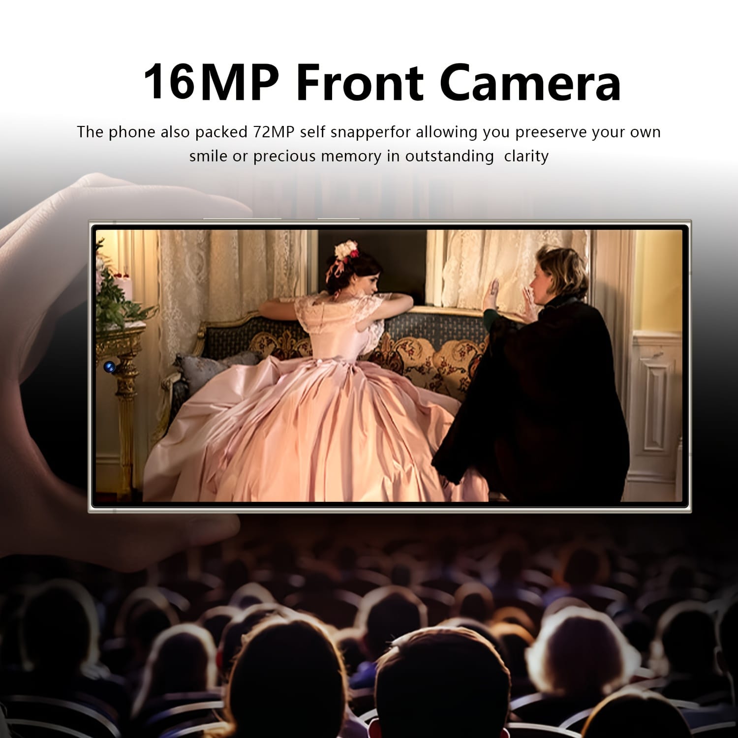 Unlocked Large-Screen Smart Phone, All-New Global Android 5G Phone, Featuring a 7.3-Inch Extra-Large HD Display, 8GB + 256GB Storage, 5800Mah High-Capacity Battery, 16MP + 24MP Cameras, Android 13 System with an 8-Core Processor.