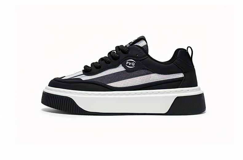 Men'S Low-Top Casual Sneakers - White with Colorful Stripes, Breathable Fabric Lining & Cushioned PVC Sole, Comfortable Round Toe for All-Season Outdoor, Daily Wear & Light Sports, Stylish Sporty Design, Laceup Shoes, Durable Footwear