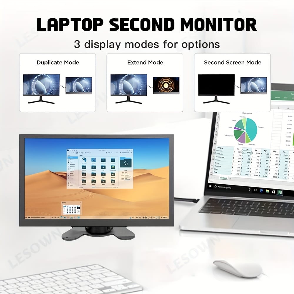 LESOWN Portable Touch Screen Ultra-Thin 10