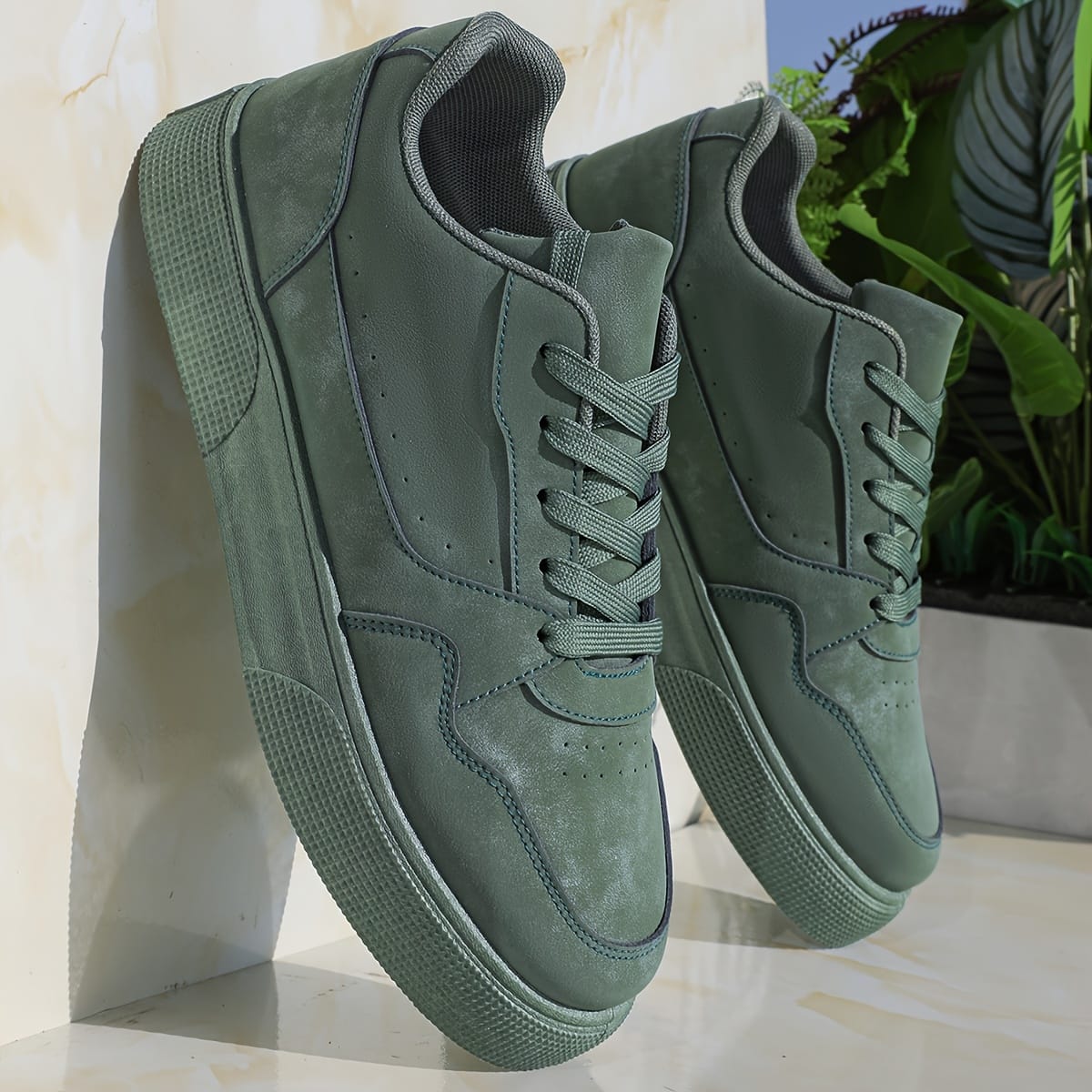 Men'S Fashionable Gray Sneakers - Casual Lace-Up Skate Shoes with Durable PVC Sole, Comfortable Fabric Lining for Hiking, Fitness & Casual Attir