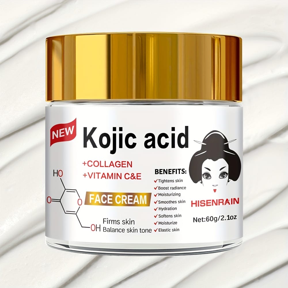 SUYARUN Kojic Acid+Vc Brightening Cream Rich in Retinol+Collagen+Plant Lipids to Lighten & Firm The Face, Evenly Lightens The Complexion, Controls Oil And Water Retention, Suitable for Both Men And Women. Reduce The Look of (Or Appearance Of) Dark Spots, Discoloration.
