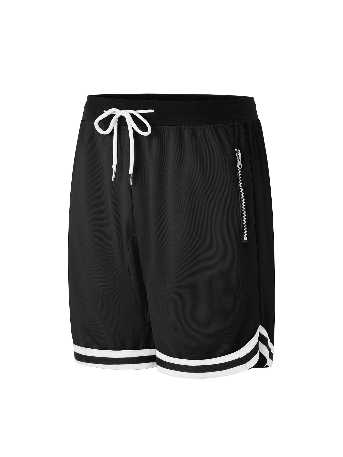 4pcs Men's Casual Athletic Shorts with Zipper Pockets - Breathable Polyester, Elastic Waistband, Multi-Color Basketball & Sports Wear, Machine Washable