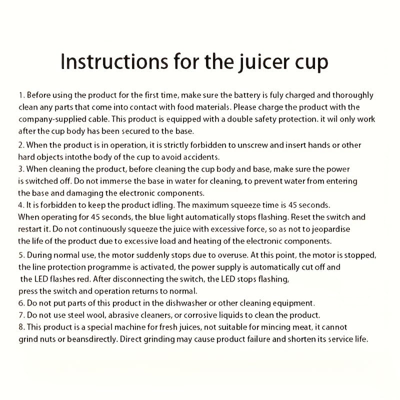 Portable Juicer 2-in-1 Multifunctional Rechargeble Battery | Compact Food Grade Polypropylene Cup for Personal and Family Fruit Squeezing, Easy to Carry Outdoors Durabl Plastic Material with 6 Blades & USB Charger - Suitable for Making Smoothies Shakes Iced Drinks Valentine's Day Thanksgiving Christmas Mother’S DAY Gift