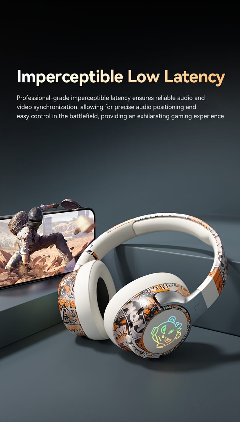 15-Hour Battery Life, Wireless Over-Ear Headphones with Lithium Battery - Low-Power Operation, Ideal for Gaming & Music, Outdoor Use, Push Button Control, Volume Control, No Charging Case, Gaming Headphones|Graffiti Design Headphones|Pushbutton Control Headphones