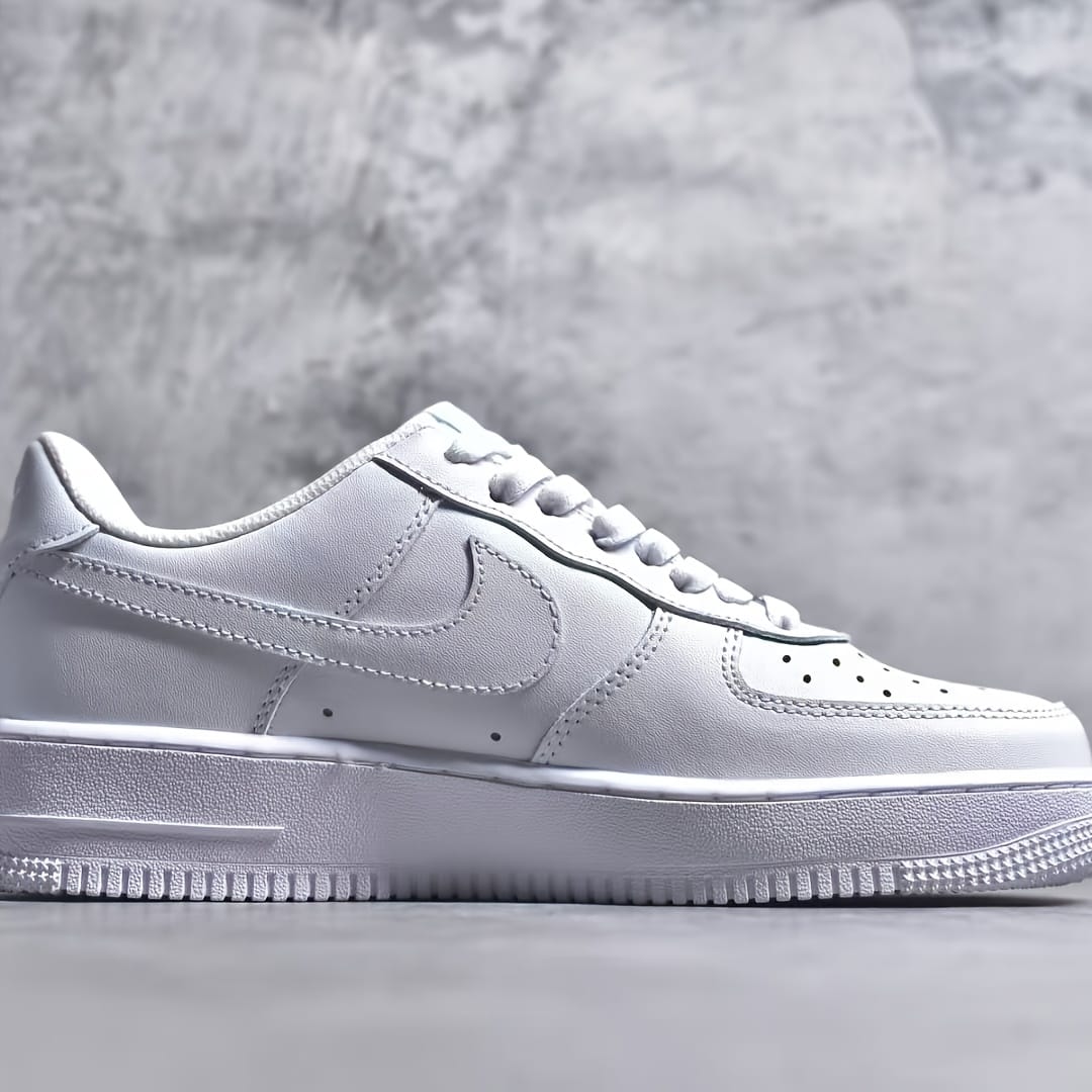 NIKE Air Force 1 Low-Top Casual Sneakers - Pure White, Breathable Mesh Lining, Durable Rubber Sole, Lace-Up Design for All-Season Comfort, Everyday Footwear | Classic Lowtops | Comfortable Fit