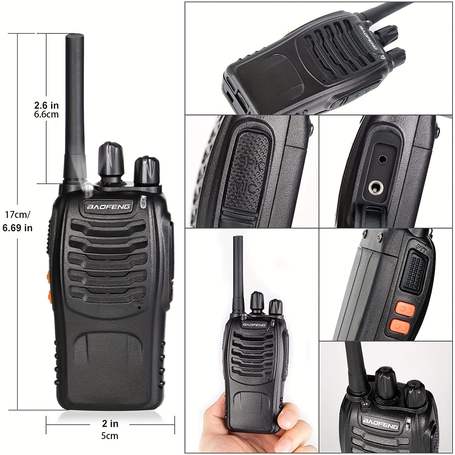 2pcs Handheld Two-Way Radio for Adults, with LED Indicators And Integrated Antenna, Ideal for Hiking, Biking, And Climbing