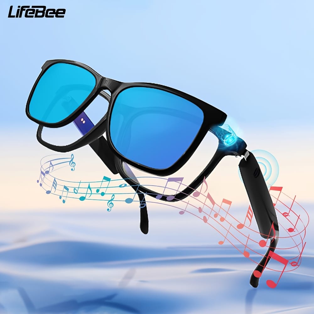 LIFEBEE New Unisex Smart Wireless Glasses, Multifunctional Glasses, Wireless Calls, Music Playback, Outdoor Sports Headphones, Long Battery Life