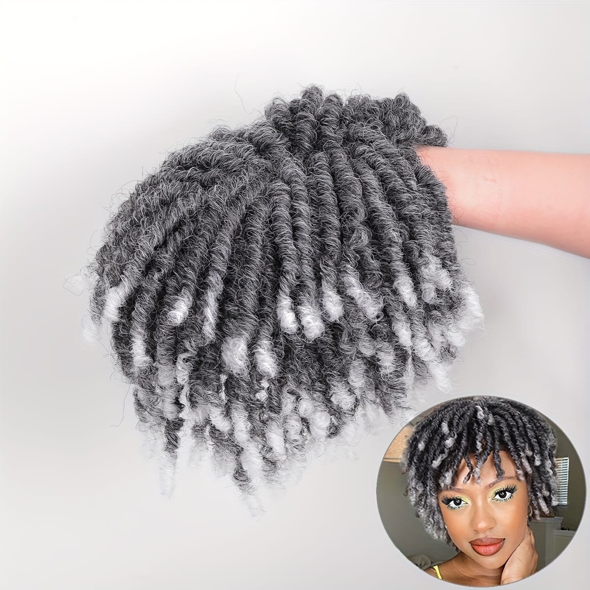 Short Crochet Wigs Synthetic Clips in Hair Toupee Extensions Afro Synthetic Braided Half Wig Dreadlock Hairpieces for Men Women Boy Male Father'S Day