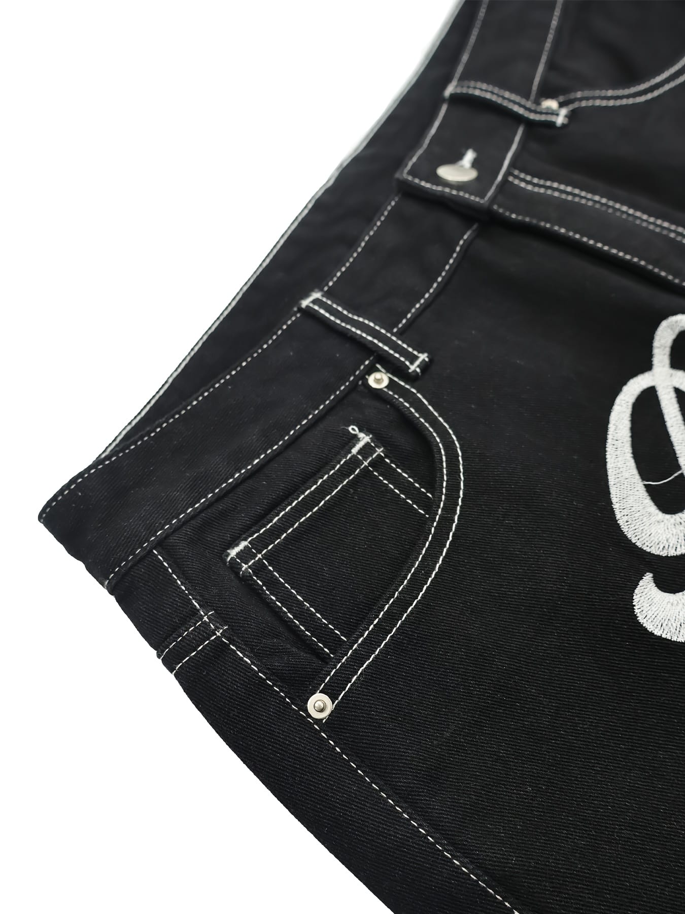 Embroidered Casual Shorts, Letter Embroidery Denim Shorts, y2k Denim Shorts