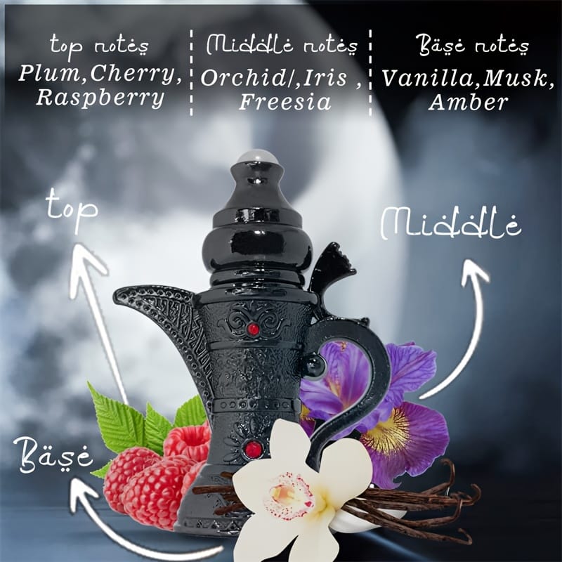 Luxury Arabian Perfume Oil Travel Size - Alcohol-Free Long-Lasting Middle Eastern Fragrance with Floral, Vanilla, amber notes - Elegant Arabian Bottle for Women & Men, Gifts, Dates, Special Events - 3ml/0.1fl.oz Luxury Perfume, Romantic Occasions, Intricate Patterns, Delicate Craftsmanship, Gift Seekers