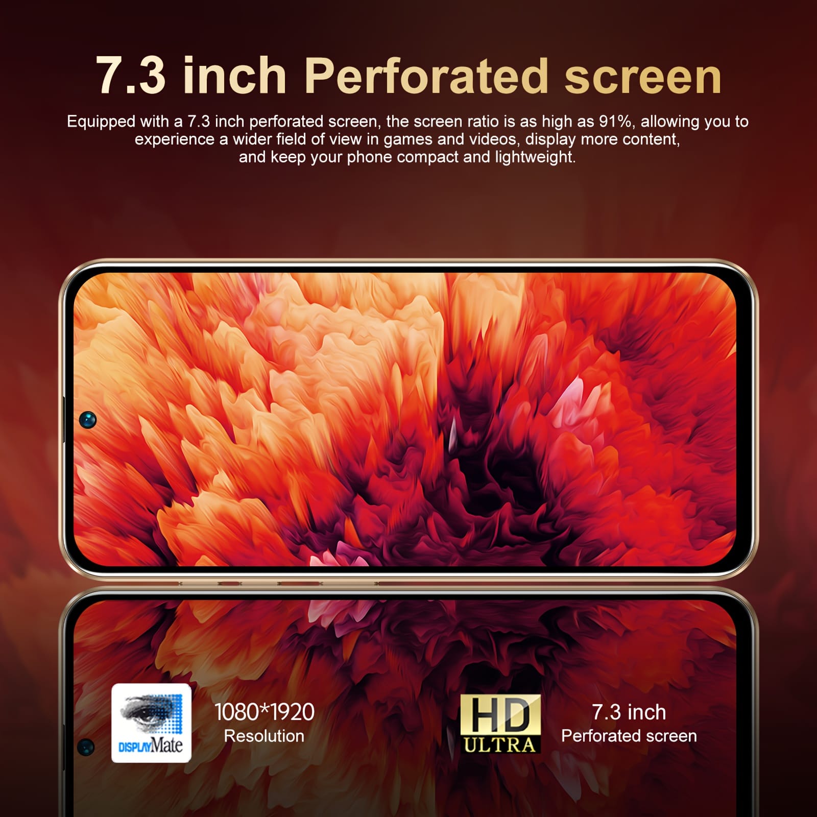 New Unlocked Dual SIM 5G Smartphone, 7.3-inch HD Screen, 8GB+256GB Storage, Android 13 System, 5800mAh Large Battery, Face Recognition Unlock, Premium Quality Appearance, Stylish and Novel Design