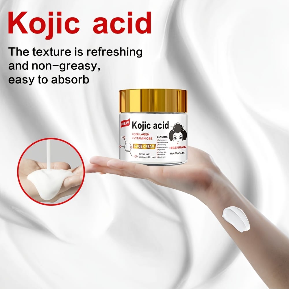 SUYARUN Kojic Acid+Vc Brightening Cream Rich in Retinol+Collagen+Plant Lipids to Lighten & Firm The Face, Evenly Lightens The Complexion, Controls Oil And Water Retention, Suitable for Both Men And Women. Reduce The Look of (Or Appearance Of) Dark Spots, Discoloration.