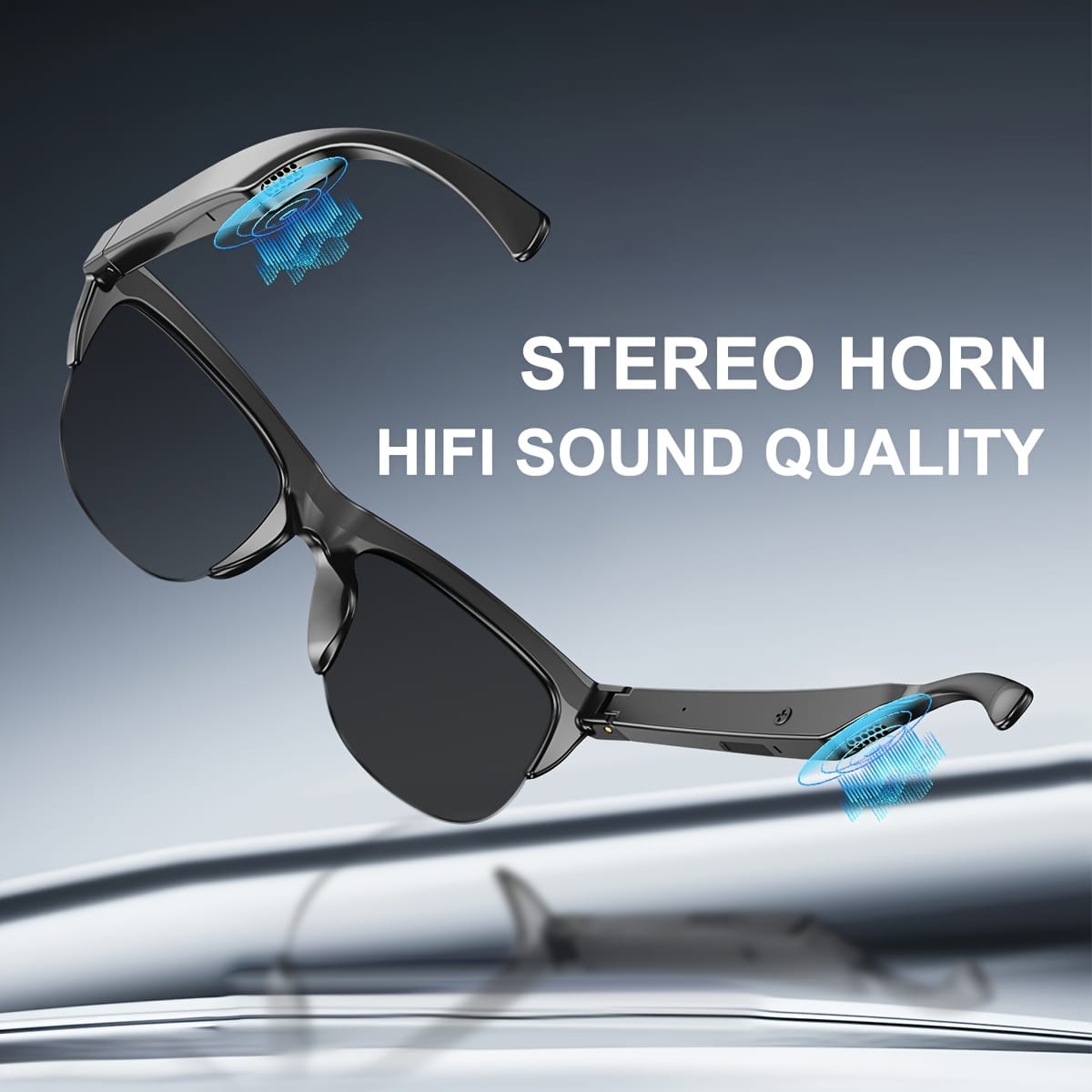 Intelligent Wireless Glasses - Touch Connection, HD Voice Call, HiFi Sound Quality, Remote Photography, Compatible with iPhone/Android, Ideal for Outdoor Activities, Hiking, Fishing, Driving & Beach Travel, Perfect Christmas Gift, Outdoor Activity Gear | Modern Fashion Accessory | Touch Control Feature