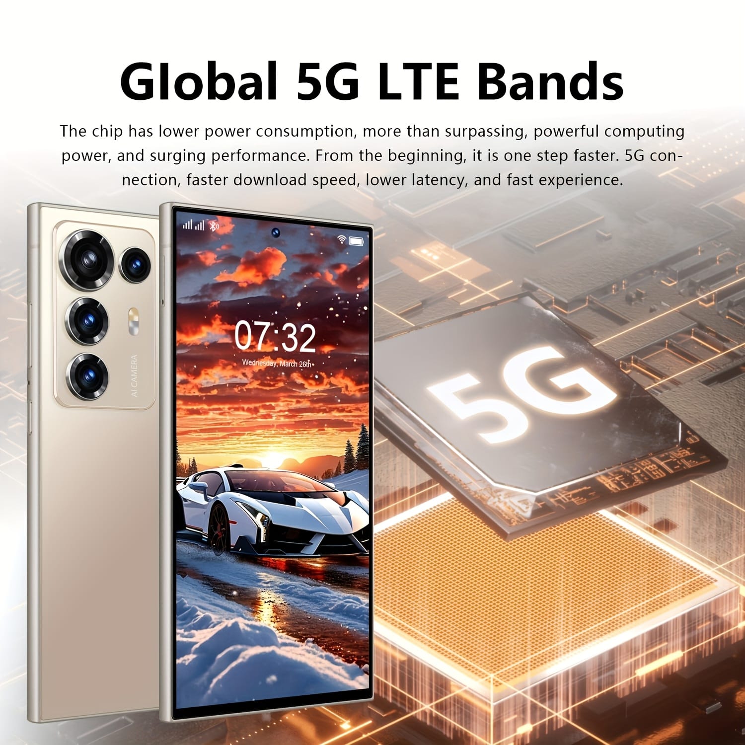 2025 New 5G Smartphone, 7.3-inch HD Screen, Android 13, 8GB+256 Storage Dual SIM Card Slot with GPS Supported Stylus Pen Included, Foldable Phone