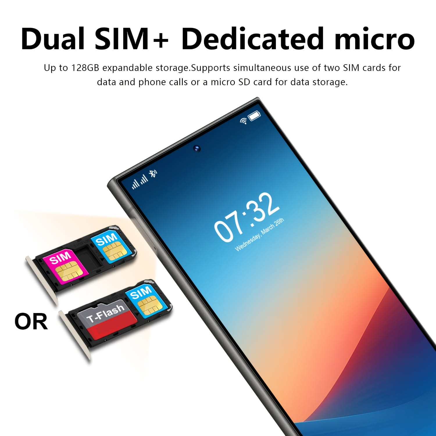 2025 New 5G Smartphone, 7.3-inch HD Screen, Android 13, 8GB+256 Storage Dual SIM Card Slot with GPS Supported Stylus Pen Included, Foldable Phone