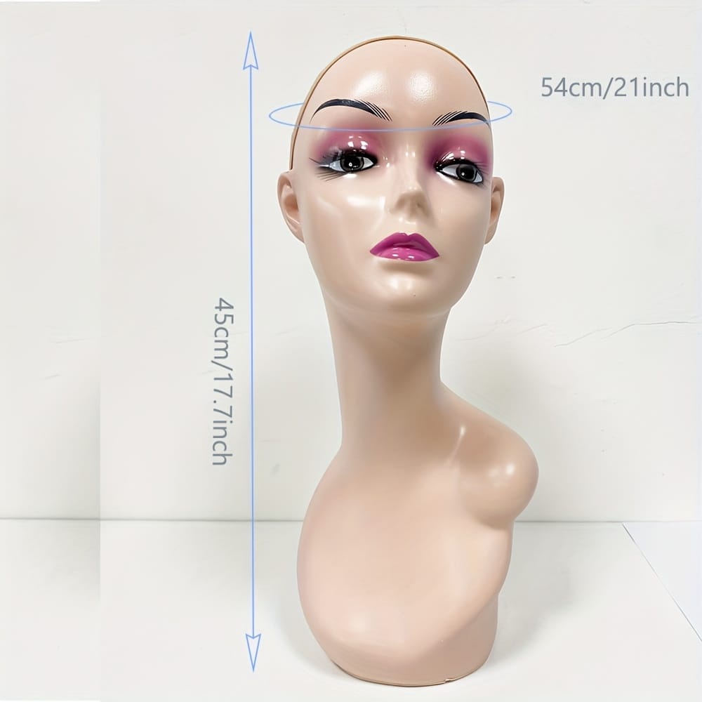 Professional Mannequin Head - Ideal for Hairstyling, Wig, Hat, Scarf, Necklace, Eyewear & Jewelry Display | Perfect for Beauty Enthusiasts & Artists, Hair Wig