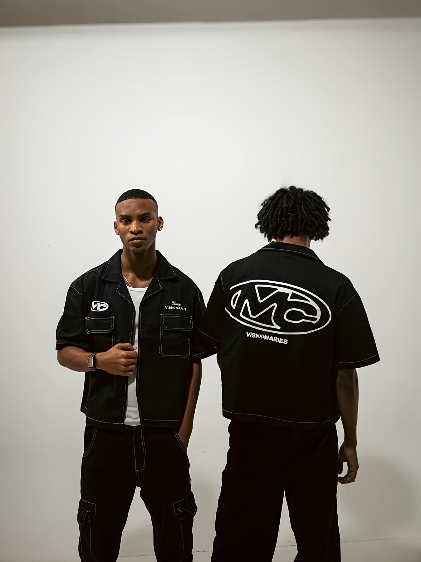 Men's Denim Shirt, Black Classic Denim Shirt, Printed, Embroidered, Bizarre Pattern, Men's Denim Shirt Short Sleeve