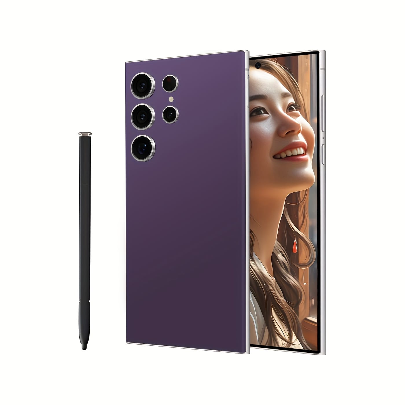 Globally unlocked 6GB+128GB smartphone with Android 12, 6.8-inch display, Dual SIM dual standby, built-in stylus, 5800mAh battery, 16MP+50MP camera, fast charging, lag-free gaming experience, facial recognition unlocking