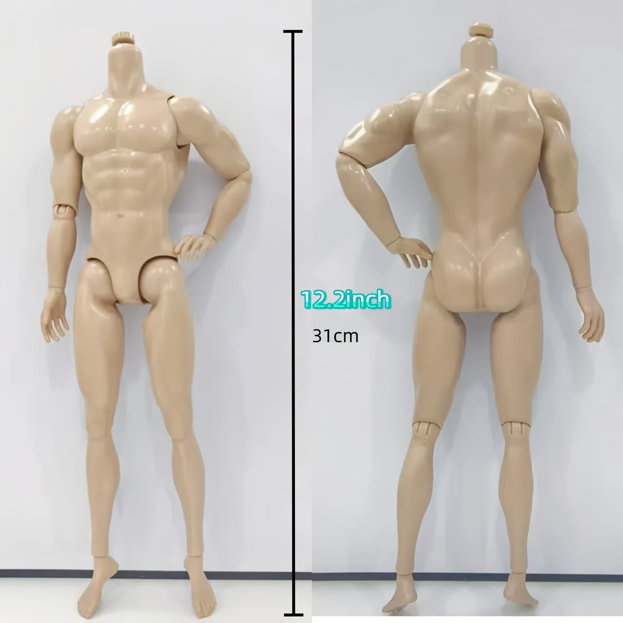 1pc Human Body Model Doll Accessory - Muscular Man. He Has a Clear And Full Chest Muscle Outline, Showcasing The Beauty of Male Strength. The Plain Body Is 31Cm Tall And Available in Three Colors. It Can Be Used As a Figure, Doll, Or Decorative Item; a Birthday Gift Or Present, Doll Shoes
