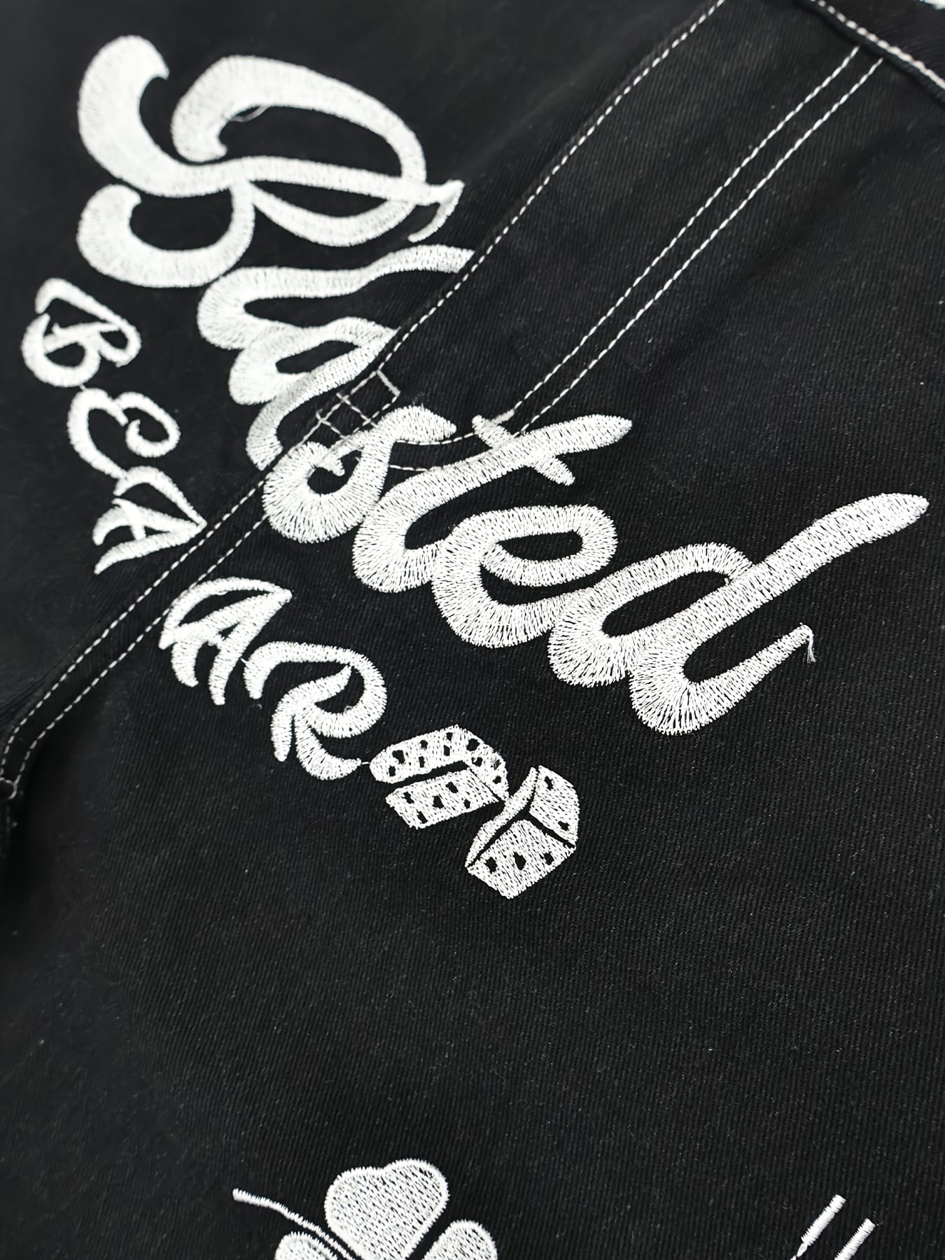 Embroidered Casual Shorts, Letter Embroidery Denim Shorts, y2k Denim Shorts