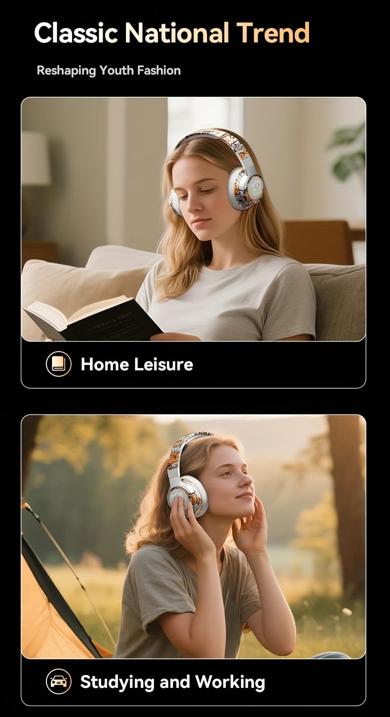 15-Hour Battery Life, Wireless Over-Ear Headphones with Lithium Battery - Low-Power Operation, Ideal for Gaming & Music, Outdoor Use, Push Button Control, Volume Control, No Charging Case, Gaming Headphones|Graffiti Design Headphones|Pushbutton Control Headphones