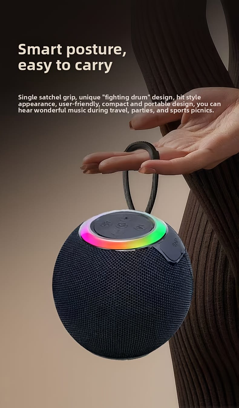 Wireless portable speaker, stereo sound and bass boost, direct pairing with deep bass, supports Android/iOS/tablets, long-lasting battery, suitable for home/outdoor/party/disco/music player, colorful lighting effects, Valentine's Day gift for boyfriend