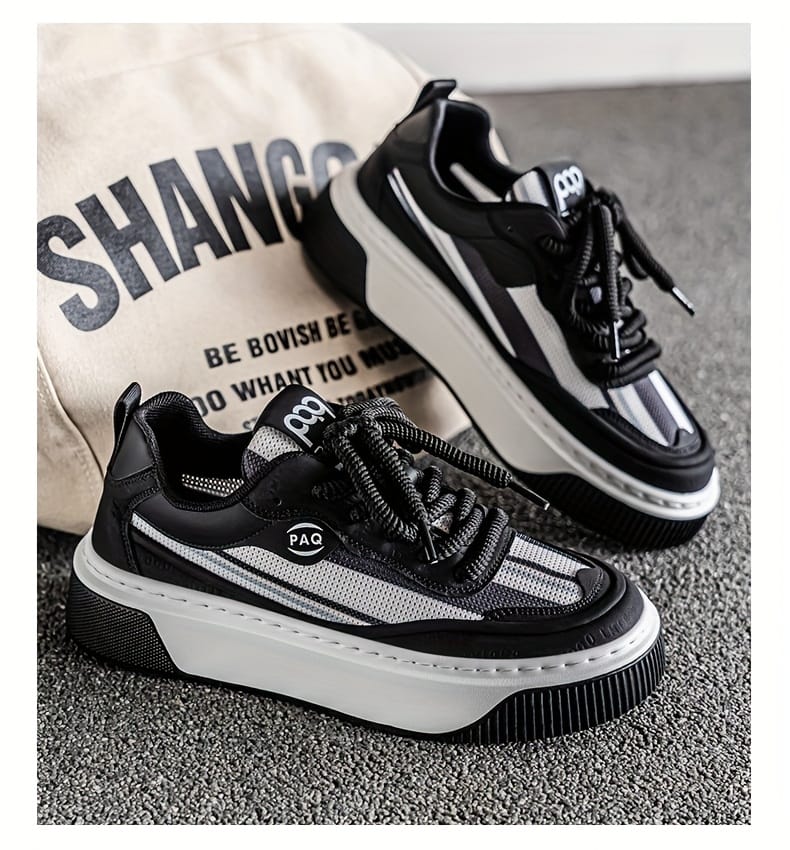 Men'S Low-Top Casual Sneakers - White with Colorful Stripes, Breathable Fabric Lining & Cushioned PVC Sole, Comfortable Round Toe for All-Season Outdoor, Daily Wear & Light Sports, Stylish Sporty Design, Laceup Shoes, Durable Footwear