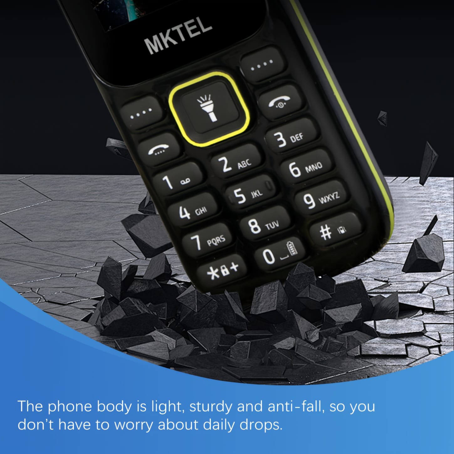MKTEL B310 feature phone 1.77-inch display 800mAh battery dual-stop FM radio flashlight 0.08 mega camera advanced mobile phone