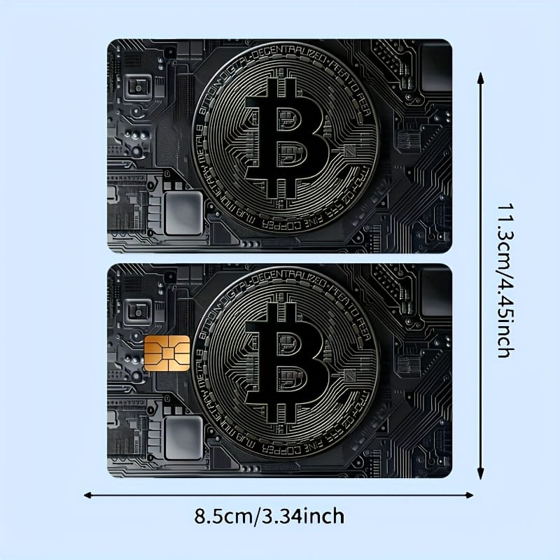 1pc Dark Night Black Bitcoin Credit Card Sticker, Single-Sided Bank Card Skin Protection Decorative Sticker, Suitable for EBT, Transportation, Keys, Credit Cards, Debit Cards, Protect Bank Cards, Etc. - Universal for Four Seasons