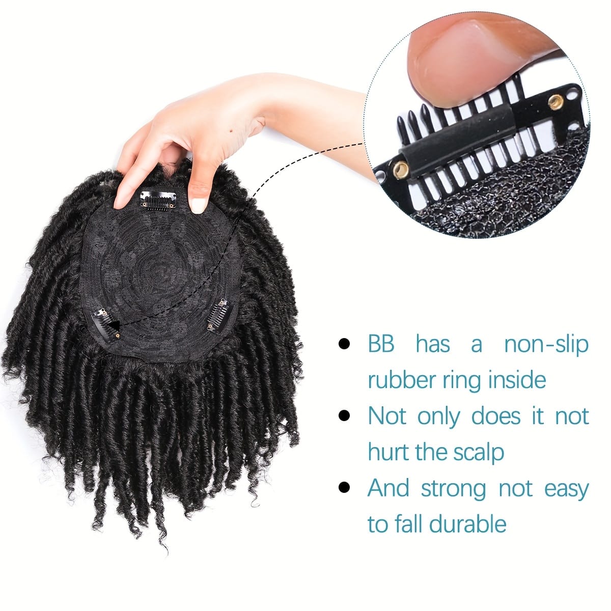 Short Crochet Wigs Synthetic Clips in Hair Toupee Extensions Afro Synthetic Braided Half Wig Dreadlock Hairpieces for Men Women Boy Male Father'S Day