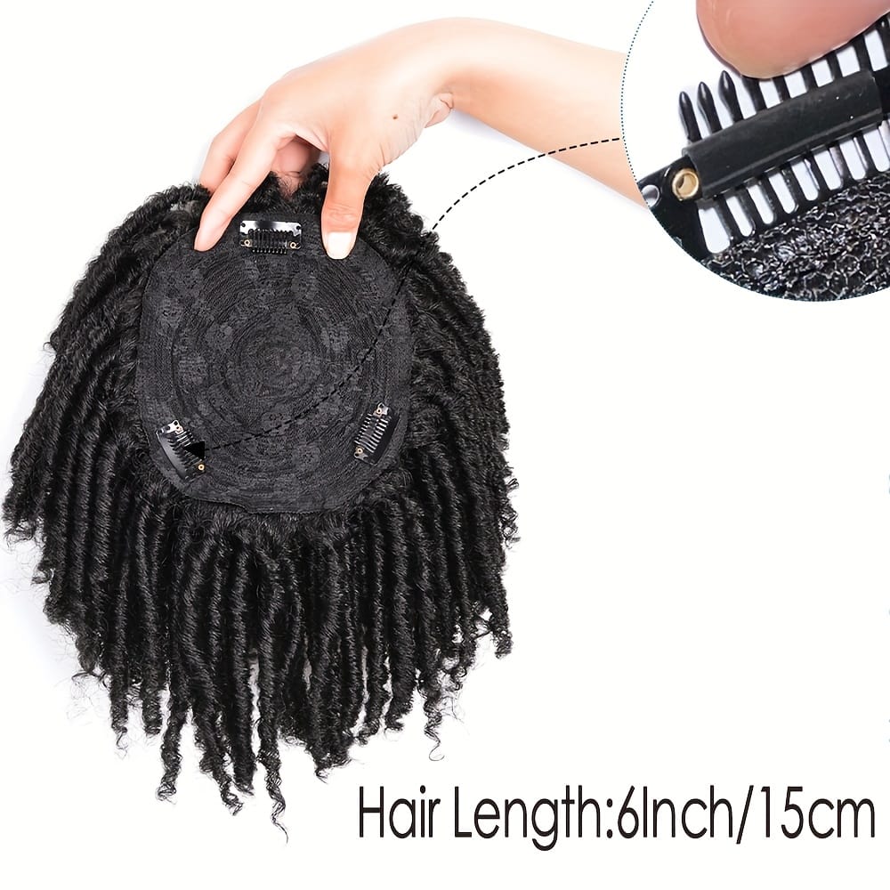 Short Crochet Wigs Synthetic Clips in Hair Toupee Extensions Afro Synthetic Braided Half Wig Dreadlock Hairpieces for Men Women Boy Male Father'S Day