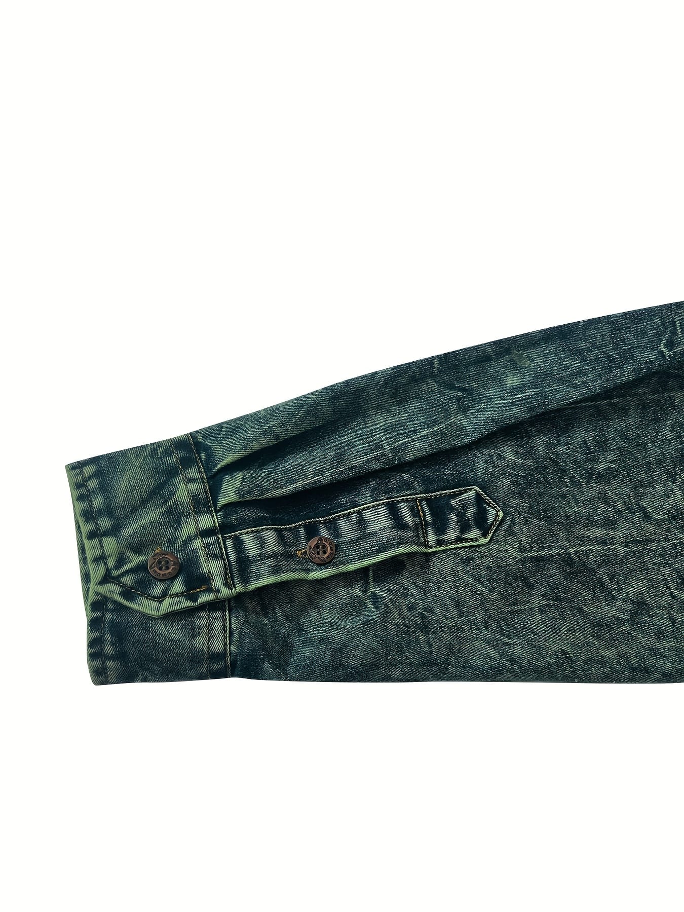 Men'S Slim-Fit Vintage Washed Denim Long Sleeve Shirt with Double Chest Pockets & Button- Collar - Casual Retro Style for All-Season Layering, Versatile Clothing, Classic Buttonup, Durable Fabric
