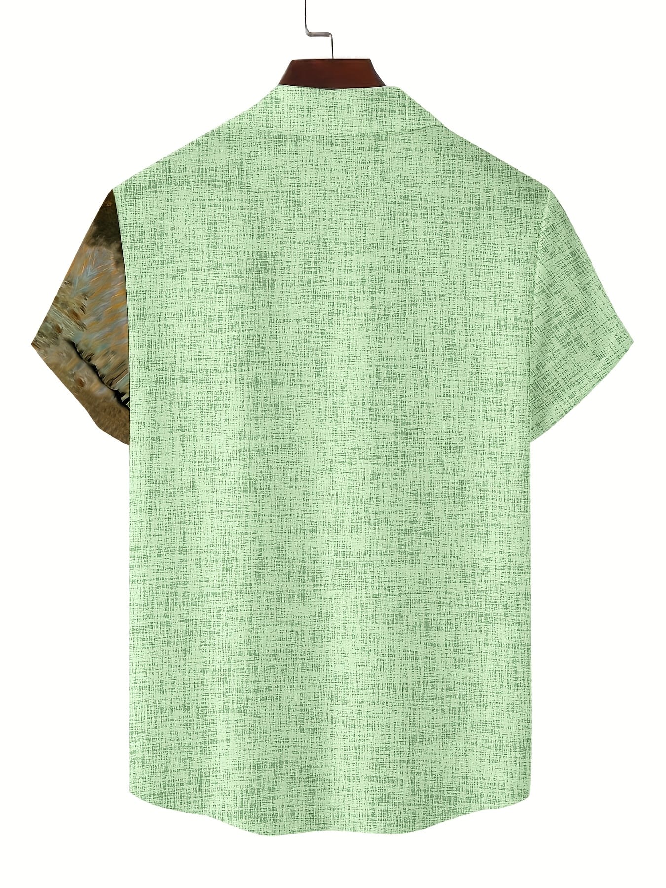 Men's Vintage Elephant Family Shirt - Mint Green & Beige Tropical Button-Up, Lightweight Non-Stretch Fabric for Jungle Wedding, Safari Vacation - Machine Washable Stand Collar Casual Shirt, Elephant Gifts, Summer Outfit, Nonstretch Material