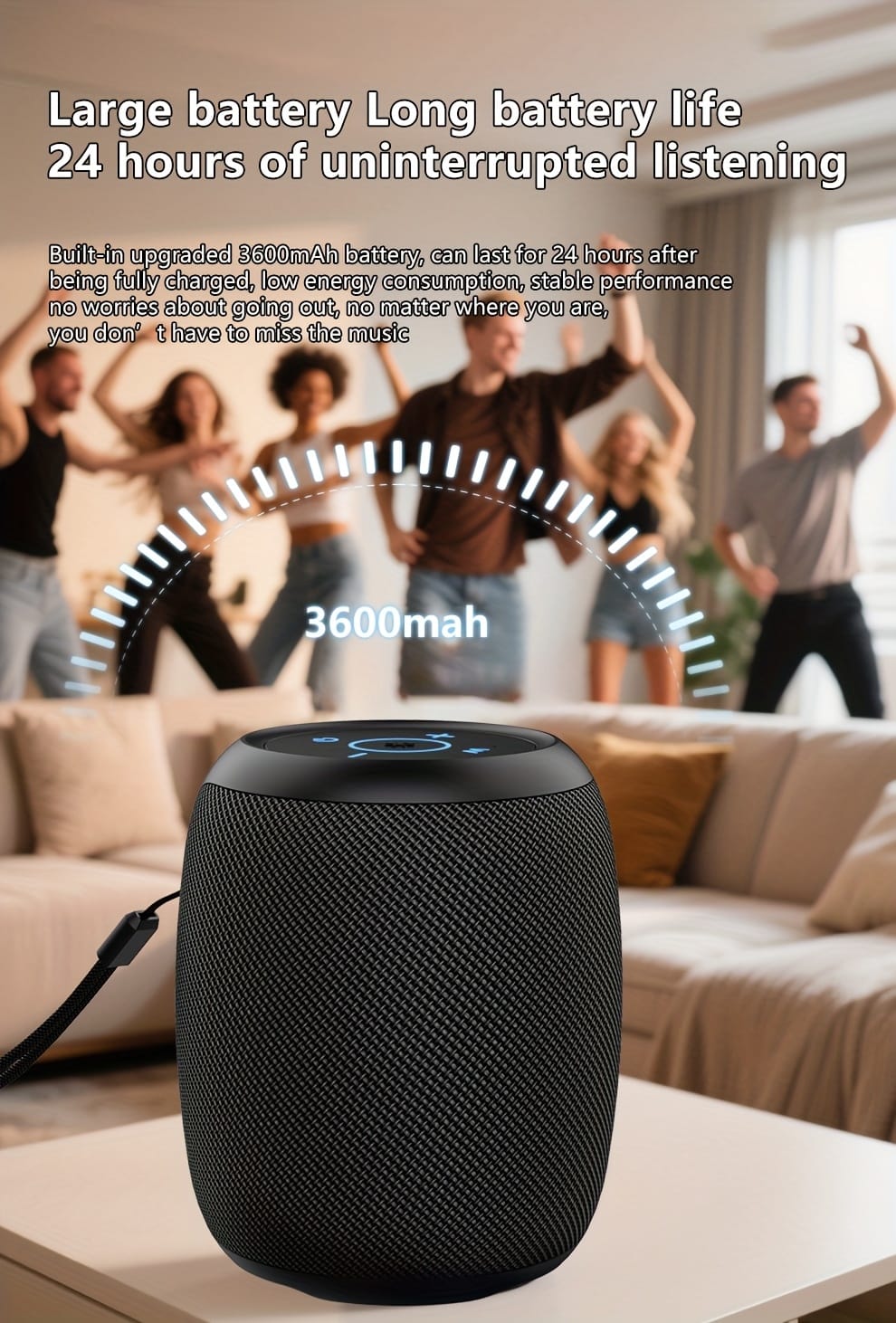 ZEALOT S53 Wireless Speakers, Wireless Speaker, Dual Pairing, 3600mAh Battery, 24 Hours Playtime Loud Stereo, Booming Bass, Charging Cable, Connect with Mobile Phone/Tablet/TV