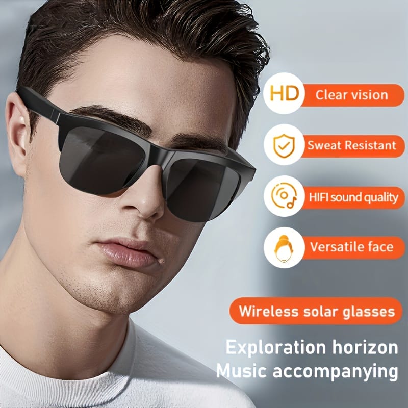 Intelligent Wireless Glasses - Touch Connection, HD Voice Call, HiFi Sound Quality, Remote Photography, Compatible with iPhone/Android, Ideal for Outdoor Activities, Hiking, Fishing, Driving & Beach Travel, Perfect Christmas Gift, Outdoor Activity Gear | Modern Fashion Accessory | Touch Control Feature