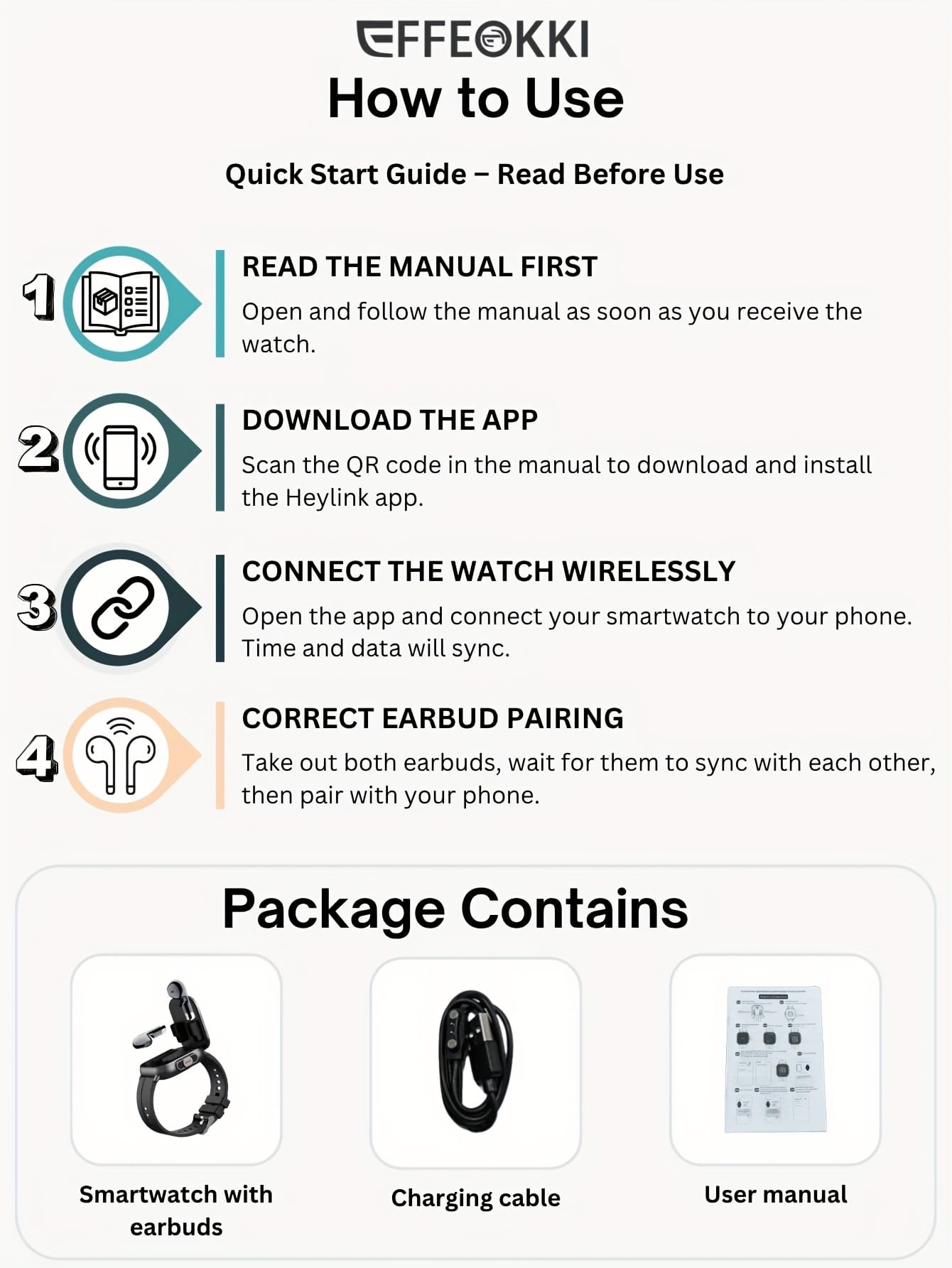 EFFEOKKI 5.11cm Large Screen Music Smartwatch with Wireless Calls, Earbuds Integration, 5.08cm Display, Battery, Silicone Strap & Wireless 5.3 - Black, Smart Watch for Android Phones, Smart Watch for Android, Sleek Watch Design, Durable Watch Band