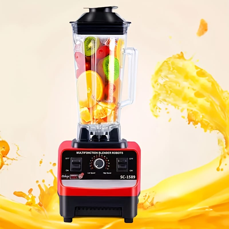Multi-Functional 12-Speed Manual Juicer Blender with Ice Crusher - Perfect for Home, RV, and Outdoor Use - Ideal for Smoothies, Shakes, and Meal Prep - ABS Material, 110-130V Power Supply, Blender for Kitchen