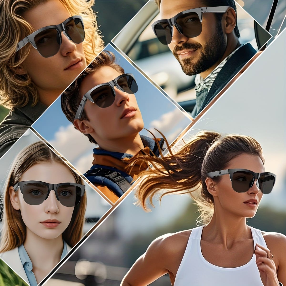 Intelligent Wireless Glasses - Touch Connection, HD Voice Call, HiFi Sound Quality, Remote Photography, Compatible with iPhone/Android, Ideal for Outdoor Activities, Hiking, Fishing, Driving & Beach Travel, Perfect Christmas Gift, Outdoor Activity Gear | Modern Fashion Accessory | Touch Control Feature