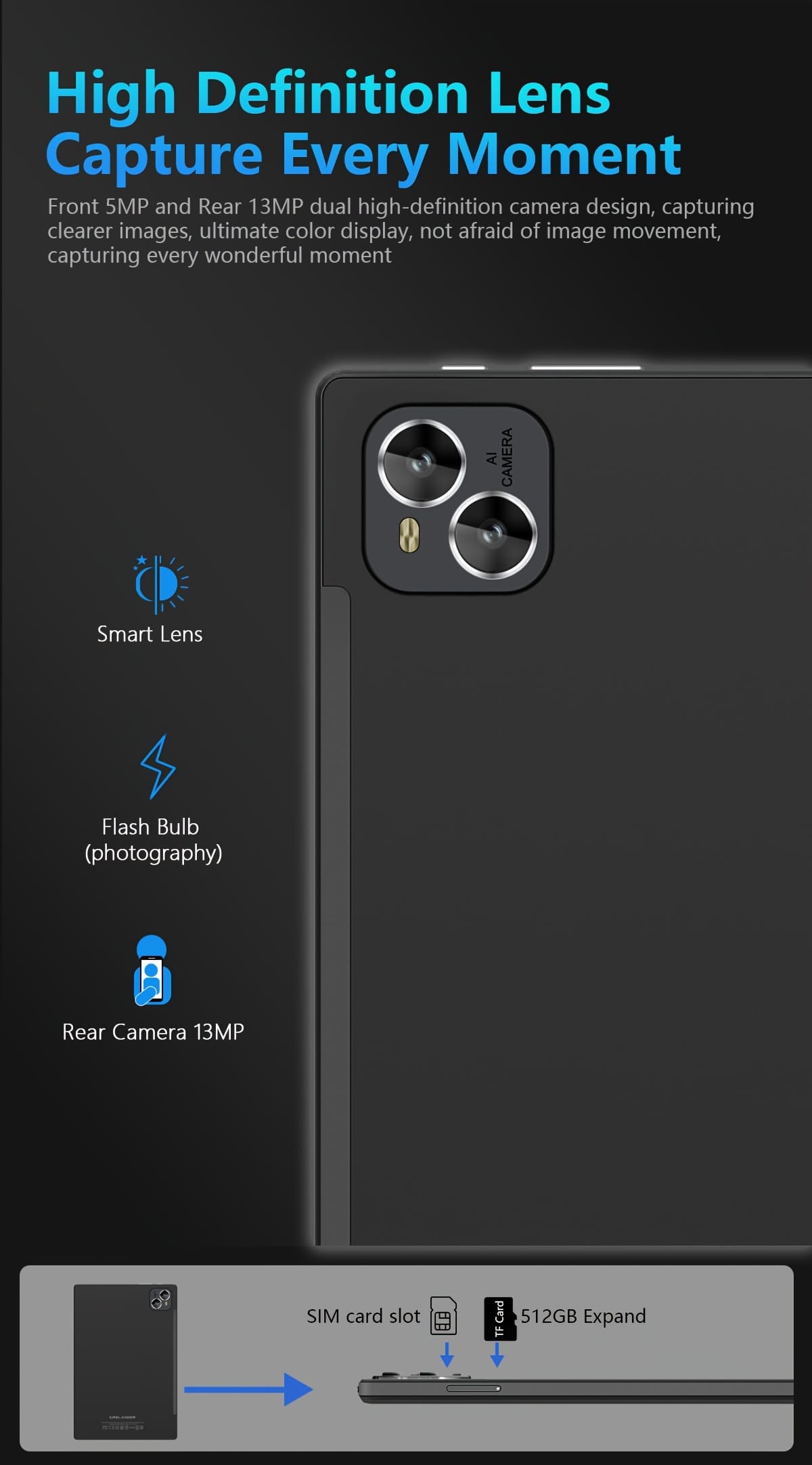 CRELNADER 10.1 Inch Tablet Android 13 Deca Core 6GB(3GB+ 3GB expand)+128GB Rom 2.4G/5G WiFi 5000mAh 1280x800 HD Touch Screen 5MP+13MP DUAL Camera 4G LTE with Case, Mouse, Stylus, Keyboard, 2in 1 Tablet PC