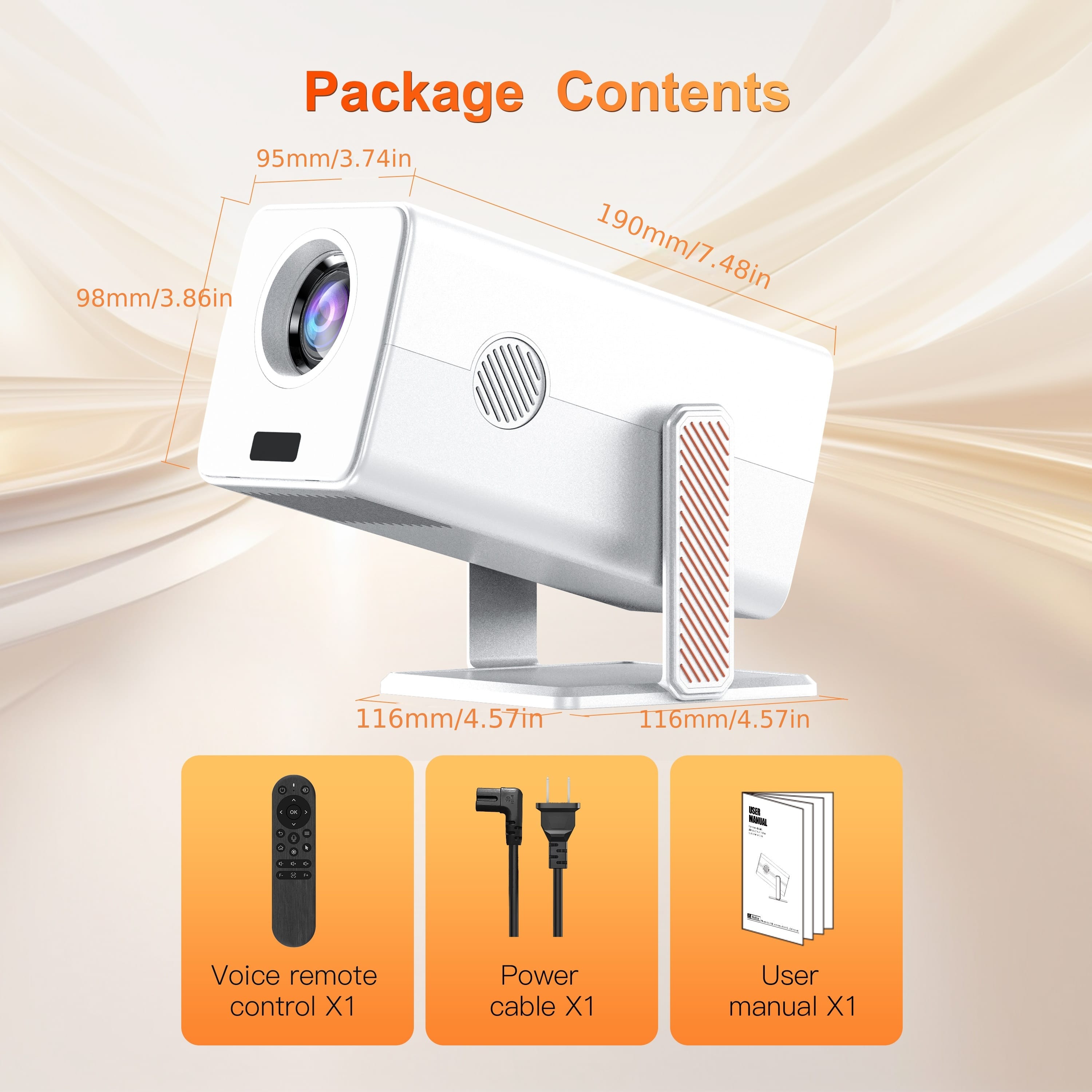 Smart Projector with 4K Support & 1080P Native Resolution, Sound, Android TV/ Play Store Built-in, Auto Focus System, Wireless 5.0 & Dual WiFi, Compatible with iOS/Android, HDTV/USB/Portable Movie Projector with Remote Control, 180LM Brightness, 3840x2160 4K UHD & 1080P Full HD, Ideal for Home Theater, Gaming, Outdoor Movies - Ideal Gift for Smart Home Entertainment System, Mini Projector for Phone