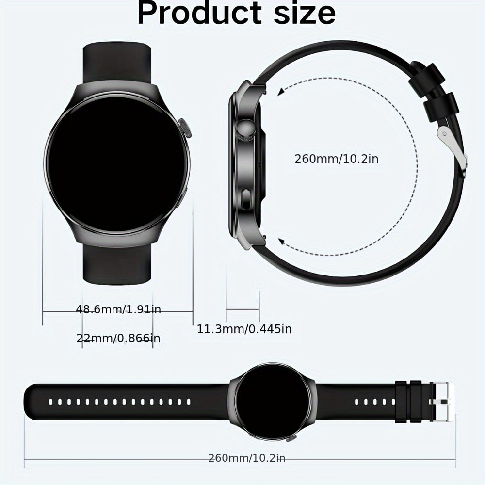 High-Definition Full Touch Smartwatch, Unisex - Wireless Calling/SMS/Multi-Sport Modes/Remote Camera Control/Fitness Tracker, Compatible with Android & iPhone, USB Charging, Alloy Case/Silicone Strap/Metal Band, Smart Connectivity, Modern Style, Clear Display, Perfect Gift for Men/Women/Friends/Loved Ones/Parents