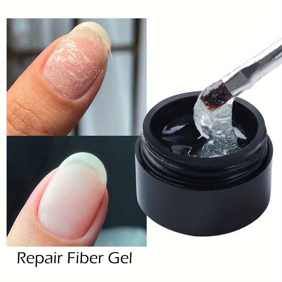 5g Quick-Fix Fiberglass Nail Repair Gel - Clear UV Builder Glue for Cracked & Broken Nails, Strengthens & Extends Nail, Easy Application with Base & Top Coat, Manicure Essentials