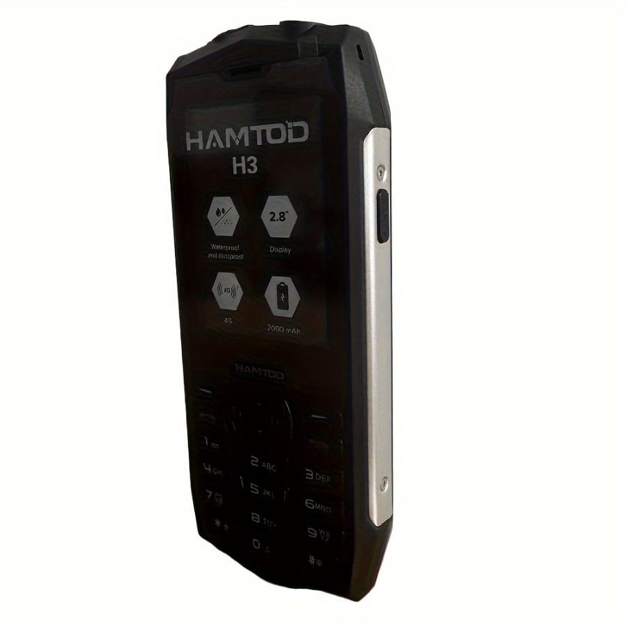 HAMTOD H3 Smartphone 2.8 Inches, Senior Phone with Loud Volume and SOS Function, 2000mAh Battery Dual-SIM Multi Mode Standby GSM 48/128-MB Memory Compatible Retina 2G/3/4 Anti-Spying Antifouling Scratch Resistant, Rugged Phone, Travel Phone, Compact Design, Lightweight Phone, Dropresistant Phone, Antifouling Phone, Dual SIM Phone, Multimode Phone, Securityconscious Users, Professionals Phone